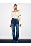 60252 Zippered Corded Fabric Knitwear Top-Natural - 6