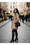 Suede Look Belted Lined Oversized Coat - 2