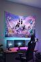 Black Pink Wall Hanging – Music Themed, High-Quality Fabric, Tapestry Wall Carpet