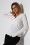 Long Sleeve Bady Bluz with V-Neck Accessories - 7