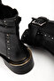 Women's Black Shiny Belt Buckle and Stud Detailed Zippered Boots - 5