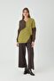 Ardiç V-Neck Intersia Oil Green/Brown