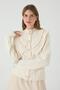 Ihlamur Lace-Like Knit Front Size Flawed Cardigan Ecru
