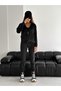 Velvet Fabric Hooded Tracksuit Set – Comfortable Fit Casual Stylish Set |   Velvet Zip Hoodie Tracksuit Set - 5
