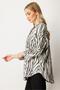 Women's Zebra Patterned Buttoned Shirt Black-Beige 30423 - 4
