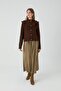 Ihlamur Lace-Like Knit Front Size Fluffy Cardigan Brown - 3