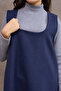 Short Navy Blue Square Neck Casual Gilet - 4