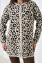 Midi Length Long Sleeve Front Buttoned Leopard Patterned Sporty Stylish Knitwear Jacket Suitable for Women's Hijab - 8