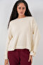 Women's Cuffed Oversized Knitwear Sweater 15981 - Ecru
