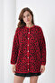 Midi Length Long Sleeve Front Buttoned Leopard Patterned Sporty Stylish Knitwear Jacket Suitable for Women's Hijab - 4