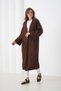 Maxi Length Long Sleeve Pocketed Sporty Stylish Knitwear Jacket Suitable for Women's Hijab - 8