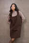 Short Brown Square Neck Casual Gilet