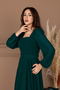 Chiffon Crepe Square Neck Midi Dress - Khaki Green - 3