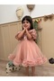Powder Sequin Detailed Skirt with Ruffle Hem Girls Children Baby Girls Evening Dress - 7