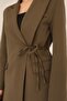 Khaki Tie-Front Blazer with Pocket Detail and High Waist Pants Two-Piece Set - 5