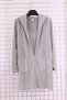 Women's Plus Size Long Sleeve Hooded Long Length Cardigan with Pockets-Grey - 3
