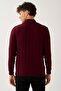 Vertical Weave Patterned Zippered Knitwear Sweater - 4
