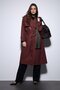 Burgundy Double Breasted Belted Women's Trench Coat