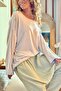 Italian Ecru Boat Neck Soft Textured Shoulder Buttoned Wool Blend Loose Sweater 70 60 - 3