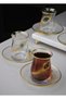 12 Piece Luxury Glass Tea Set for 6 People with Gold Detailing, Gold Color Embroidered Luxury Tea Set - 3