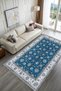 Blue Classic Chenille Carpet Rug Runner Washable Non-Slip Living Room Hall Kitchen Carpet - 3