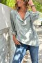 Italian Khaki K Hooded Washed Modal Loose Blouse 80 55