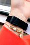 10 Atm Water Resistant Quartz Women's Wristwatch Black Color Silicone Band - Gift Bracelet Qqb2001C8 - 4