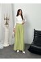 Pleated High Waist Wide Leg Modal Fabric Palazzo Pants 8039 - Green