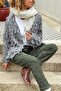 Italian Grey Washed Tassel Soft Textured Wool Loose Cardigan 65 50 - 5