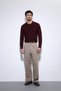Burgundy Polo Neck Men's Sweater