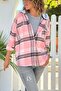 Pink Hooded Plaid Pocket Lumberjack Casual Shirt 60 50 - 5