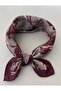 Burgundy gray patterned modal women's scarf bandana 50x50 cm standard size hair neck bag accessory