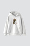 Seven-Headed Serpent Printed Oversized Unisex White Hoodie - 2