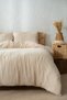 Linea Four Seasons Muslin Duvet Cover Set |   100% Cotton |   Beige Tile Light Blue - 6