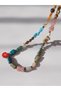 Raw Cut Natural Stone and Real Pearl Detailed Chakra Choker Necklace - 7