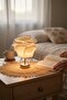 White Eva Emotion Design Wireless Table Lamp – Matte Gold, Decorative Led Lampshade