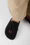 Malinda Women's Genuine Leather Tasseled Bead Detailed Sabo Black Slippers - 8