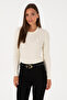 Women's Cream Crew Neck Basic Sweater 50307763-Vr256