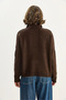 Women's Bitter Brown High Collar Half Zipper Embroidered Knitwear Sweater Tk251124 60283716 - 8