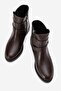 Women's Boots Brown Leather - 5
