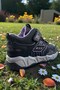 Girl's Winter Non-Slip Sole Velcro Children's Boots - Black Purple - 3