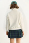 Women's White High Collar Half Zipper Fleece Lined Crop Sweatshirt 1808 60283713 - 7