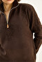 Women's Bitter Brown High Collar Half Zipper Embroidered Knitwear Sweater Tk251124 60283716 - 6