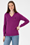 Women's Violet V-Neck Basic Sweater 50313590-Vr203 - 3