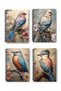 Vintage Bird Themed No:2 Design Wirebound A5 Lined 4-Piece Souvenir, Memory, School Notebook Set - 6