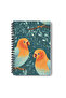 Little Birds No:3 Design Wire Spiral A5 Squared 4-Piece Souvenir, Memory, School Notebook Set - 5