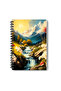 Nature Themed Landscape Design Wire Spiral A5 Unlined 4-Piece Souvenir, Memory, School Notebook Set - 5