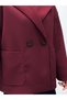 Women's Tone Burgundy Buttoned Premium Cashmere Coat - 5