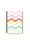Pastel Retro Themed Design Wire Spiral A5 Unlined 4-Piece Souvenir, Memory, School Notebook Set - 2