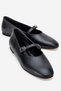 Women's Belted Ballerinas Black Skin